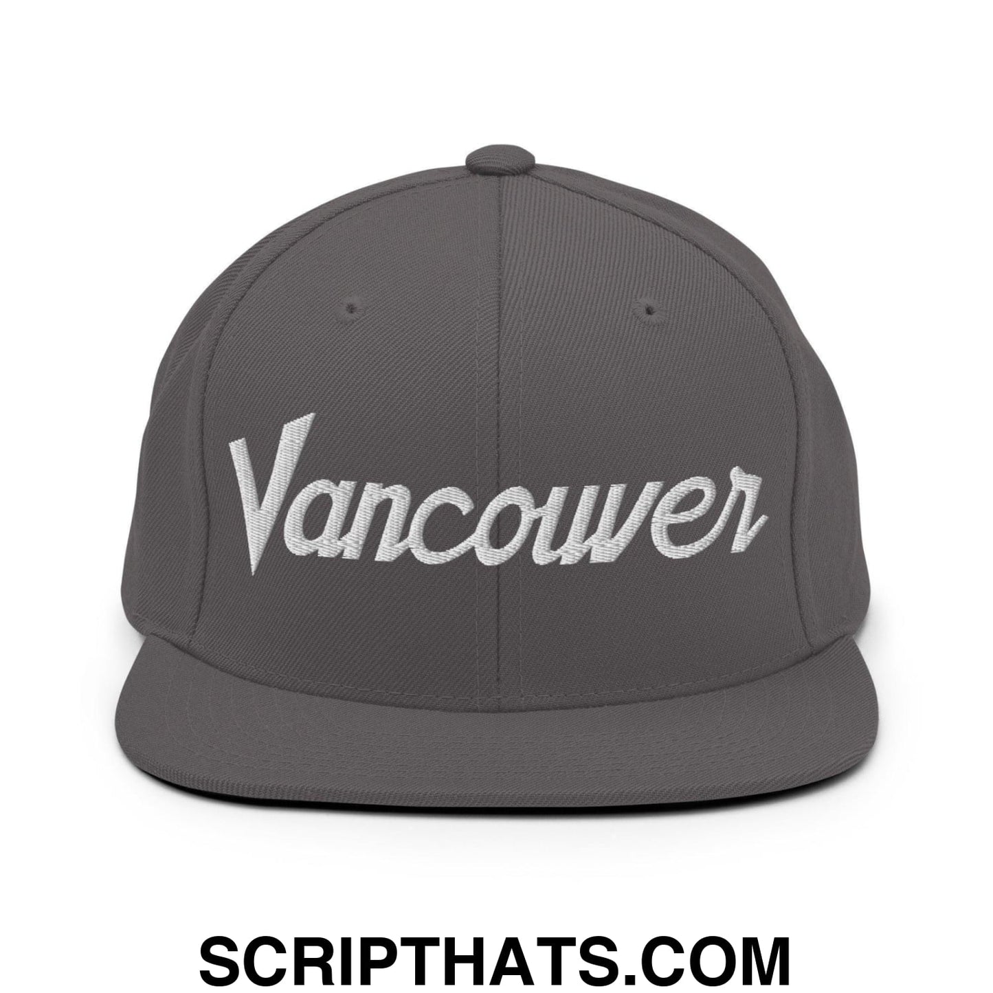 Vancouver Script Snapback Hat Dark Grey