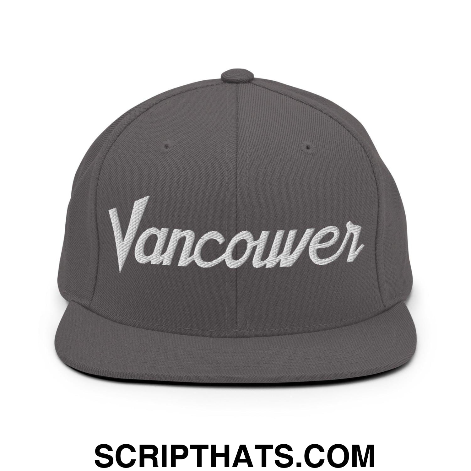 Vancouver Script Snapback Hat Dark Grey