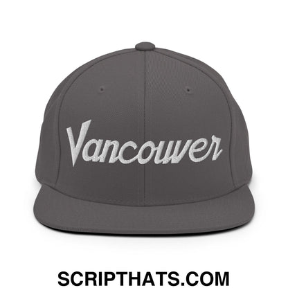 Vancouver Script Snapback Hat Dark Grey