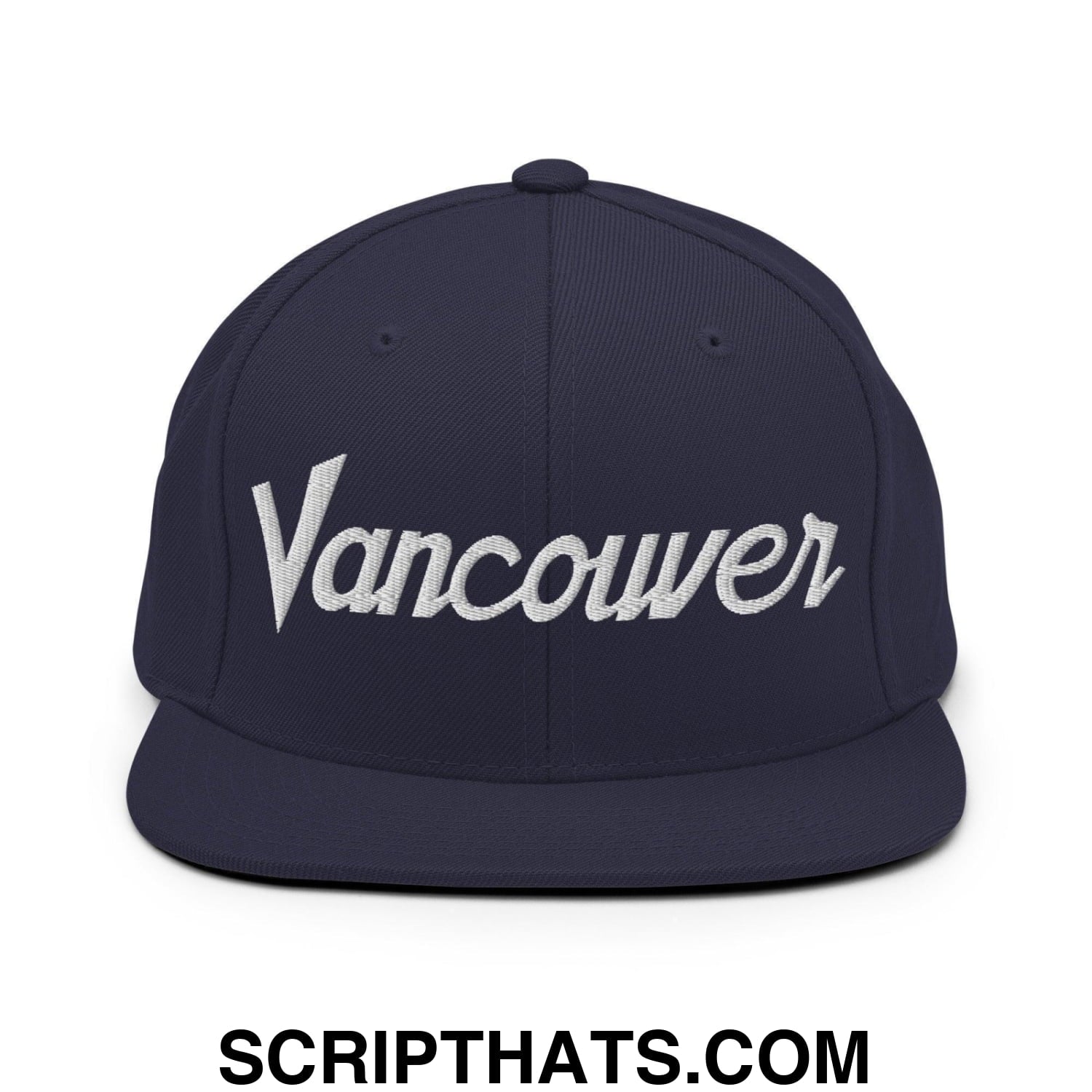 Vancouver Script Snapback Hat Navy