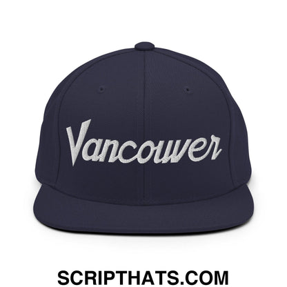 Vancouver Script Snapback Hat Navy