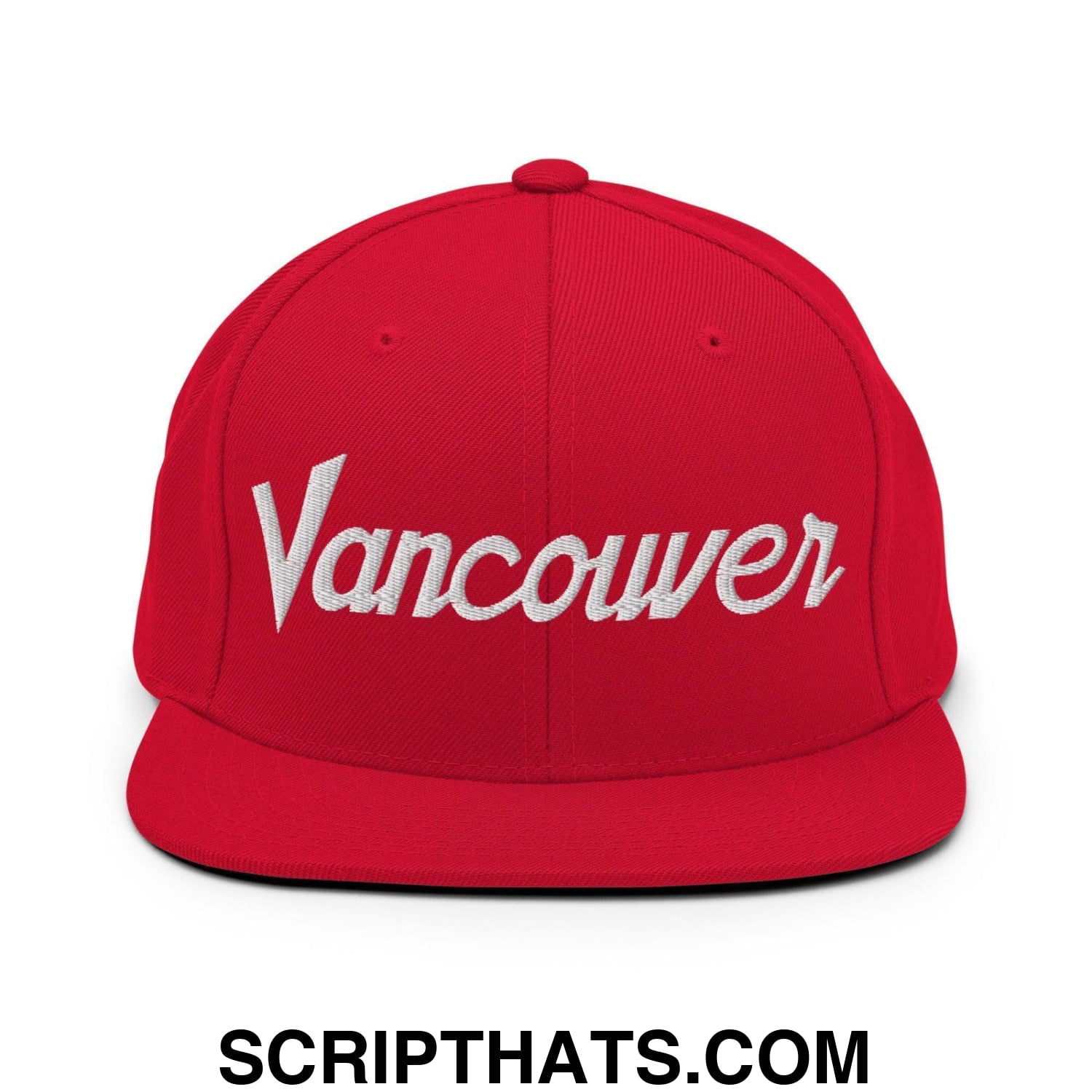Vancouver Script Snapback Hat Red