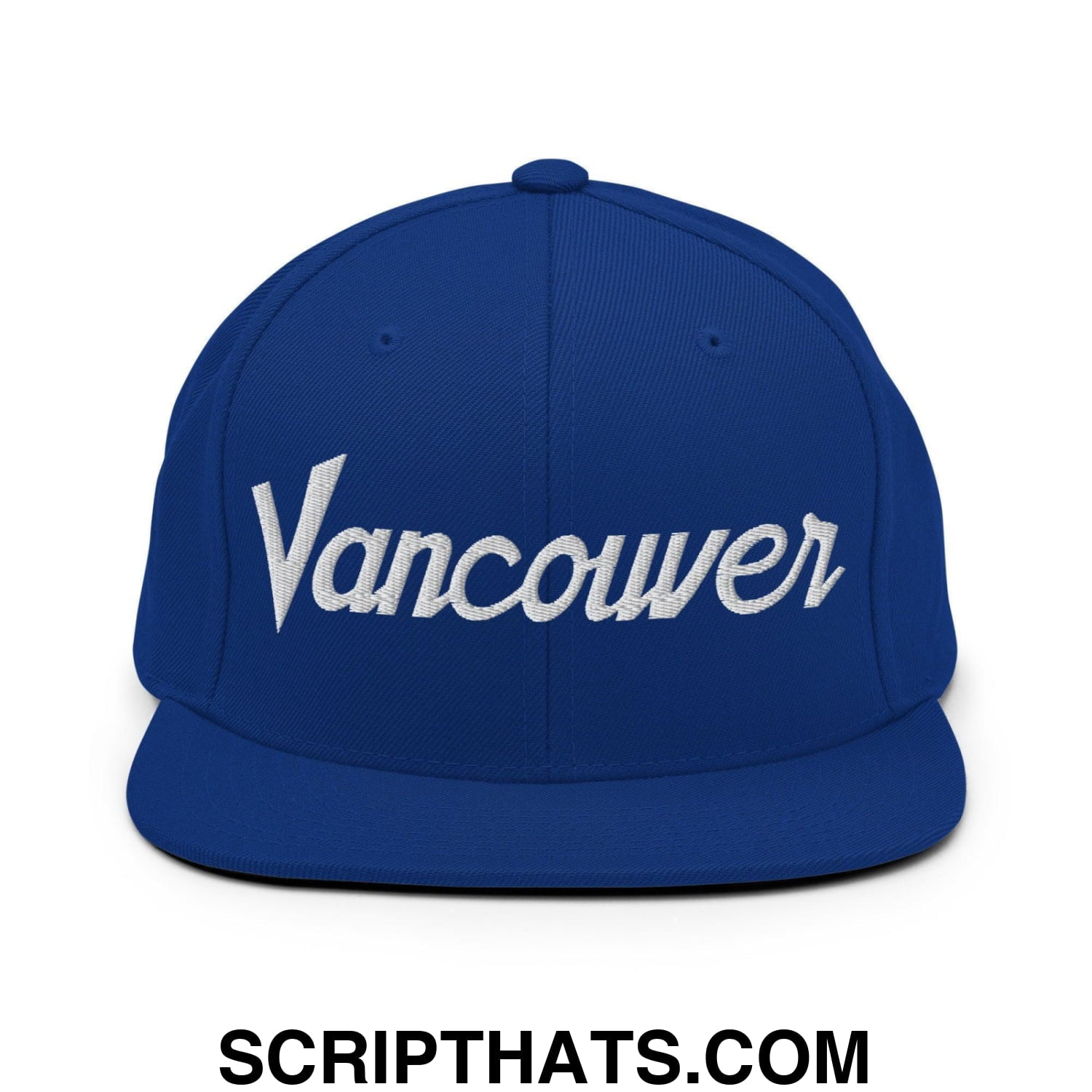 Vancouver Script Snapback Hat Royal Blue
