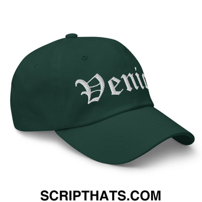 Venice Old English Embroidered Unstructured Dad Hat Spruce