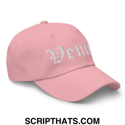 Venice Old English Embroidered Unstructured Dad Hat Pink