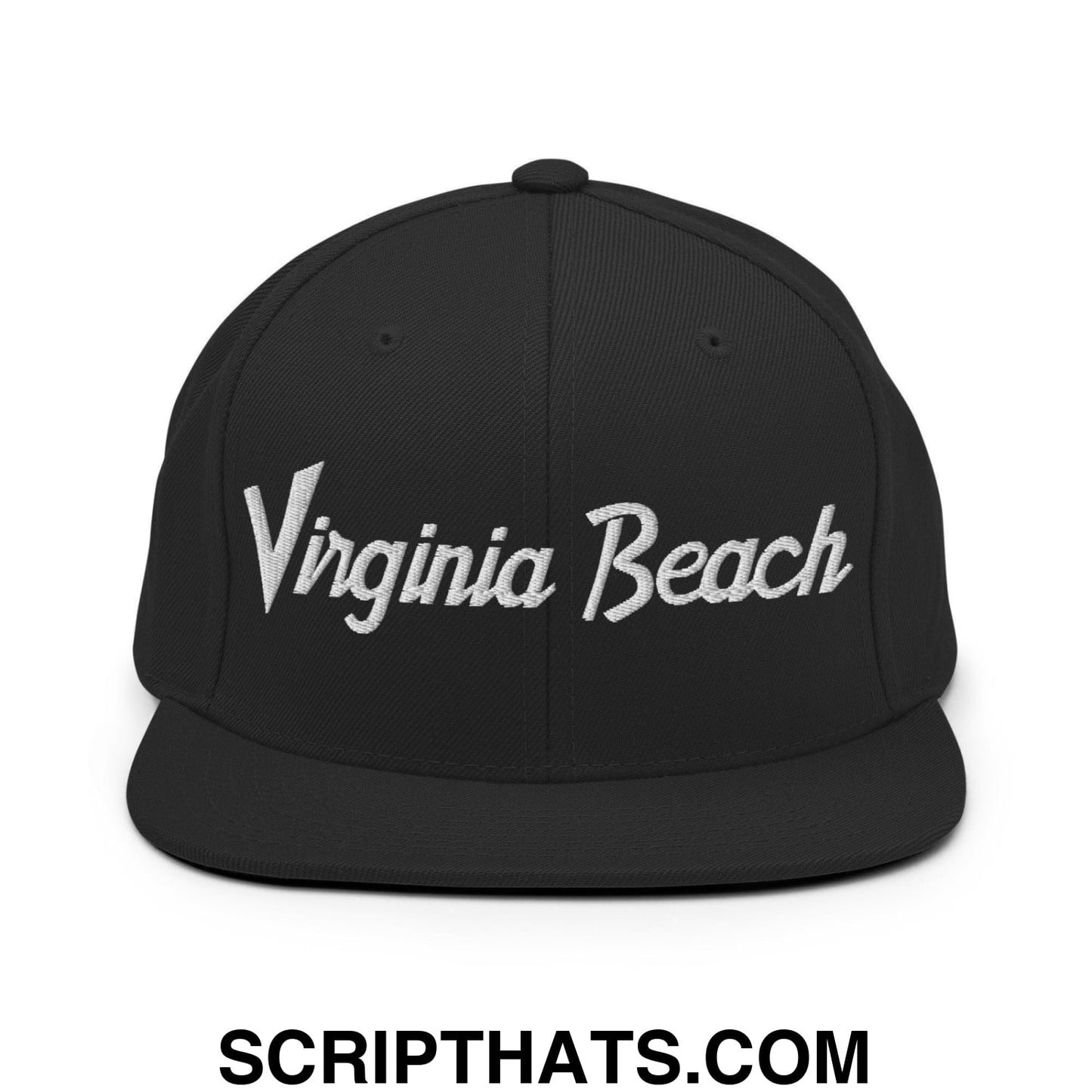 Virginia Beach Script Snapback Hat Black