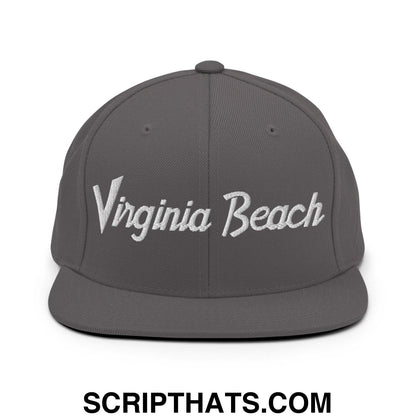 Virginia Beach Script Snapback Hat Dark Grey