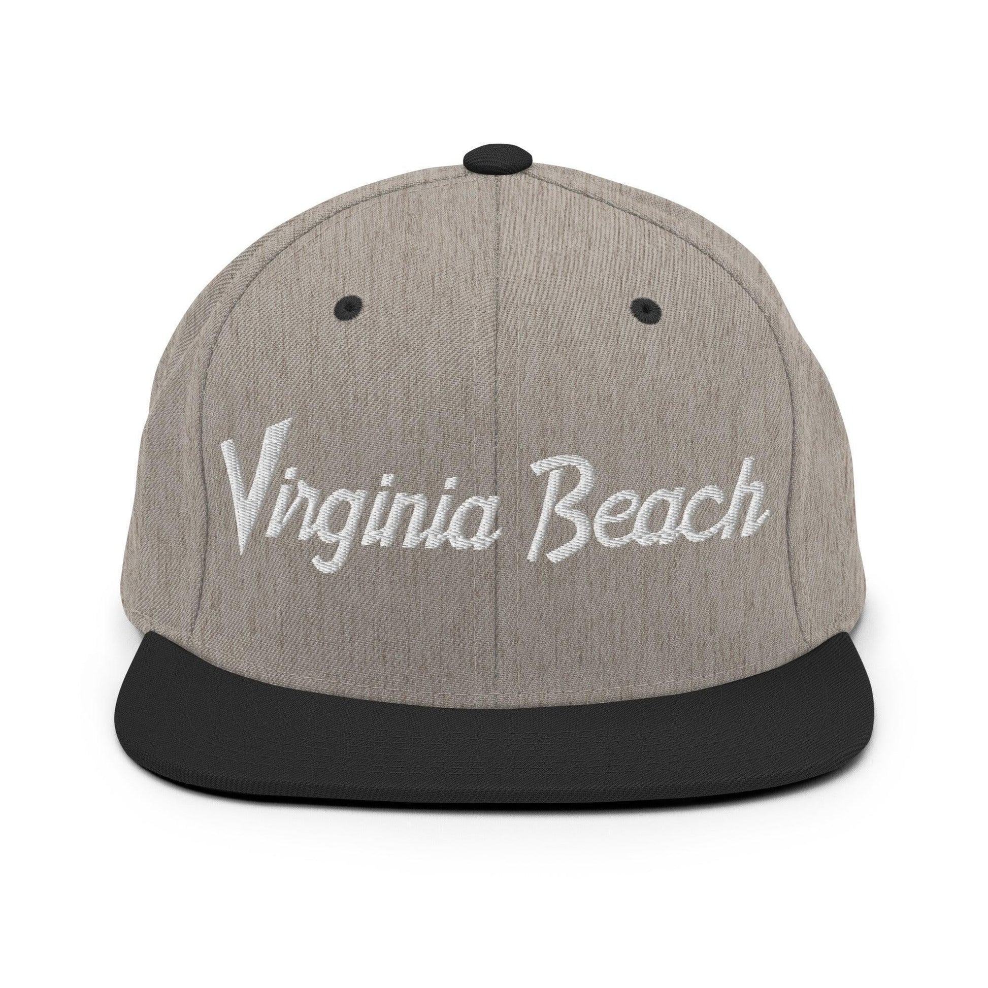 Virginia Beach Script Snapback Hat Heather/Black