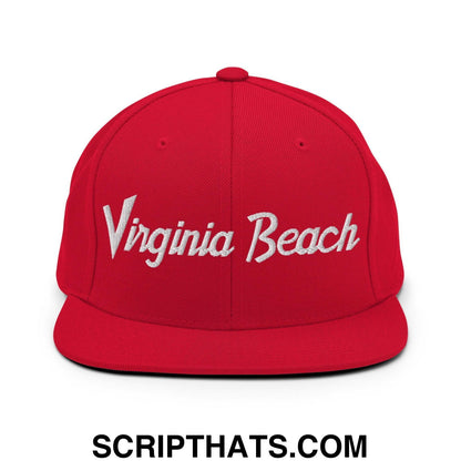 Virginia Beach Script Snapback Hat Red