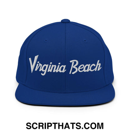 Virginia Beach Script Snapback Hat Royal Blue