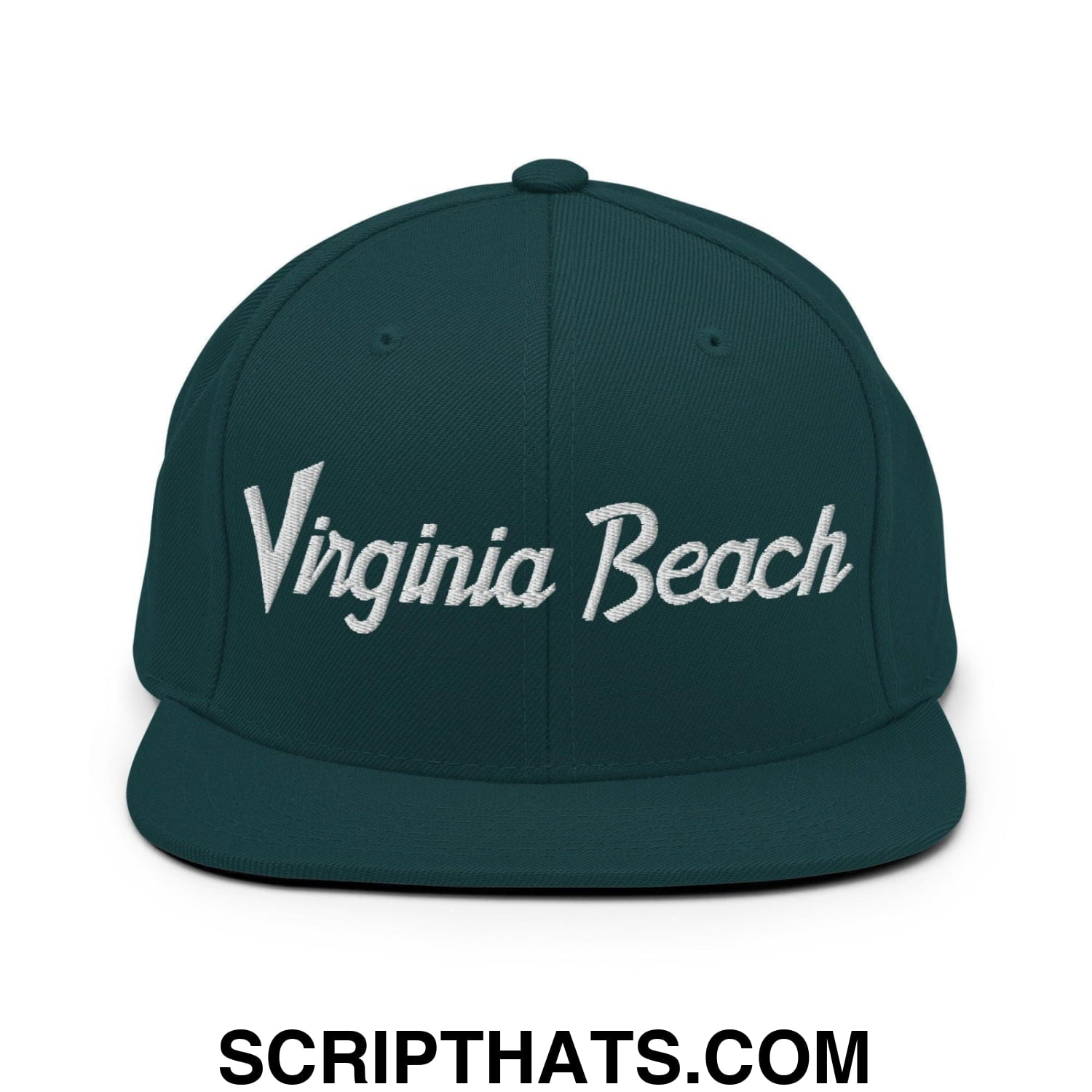 Virginia Beach Script Snapback Hat Spruce