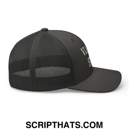 Vladdy Stop Embroidered Mesh Trucker Hat Charcoal