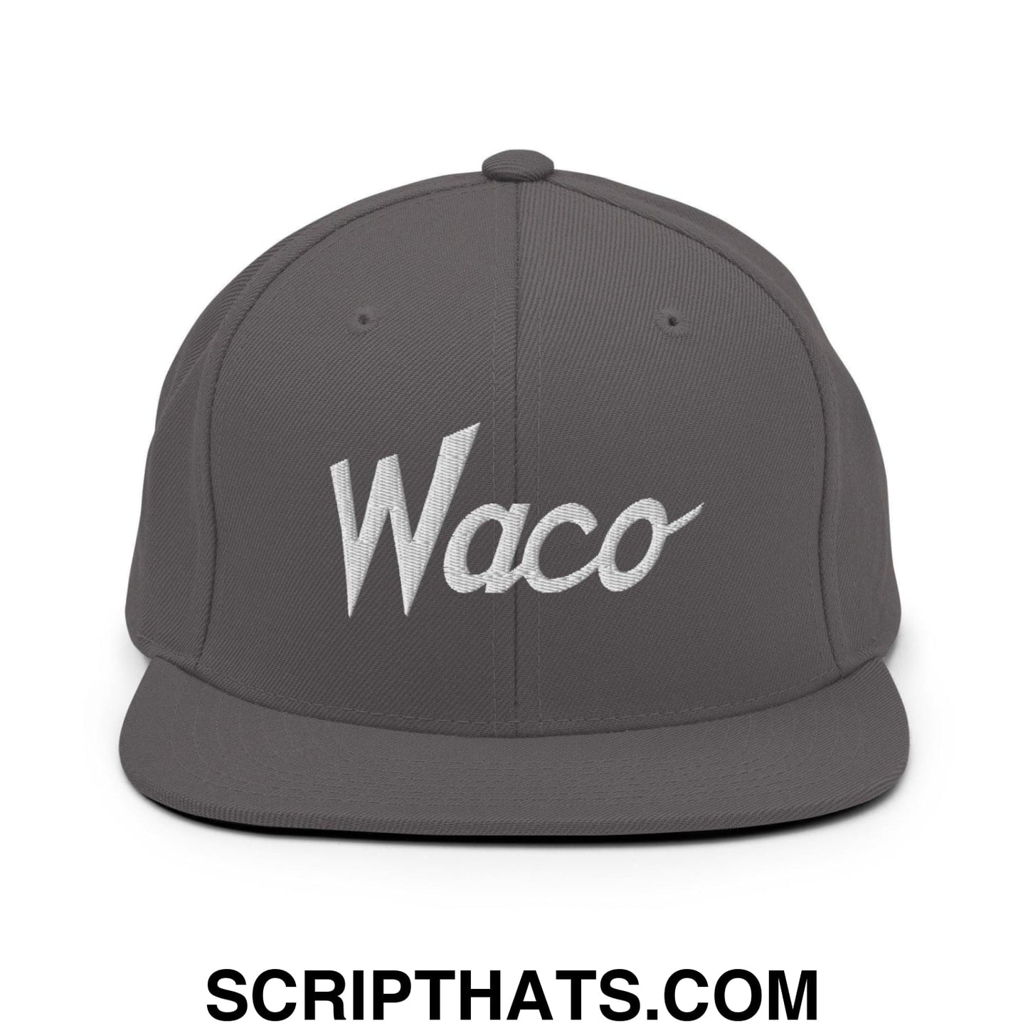 Waco Script Snapback Hat Dark Grey