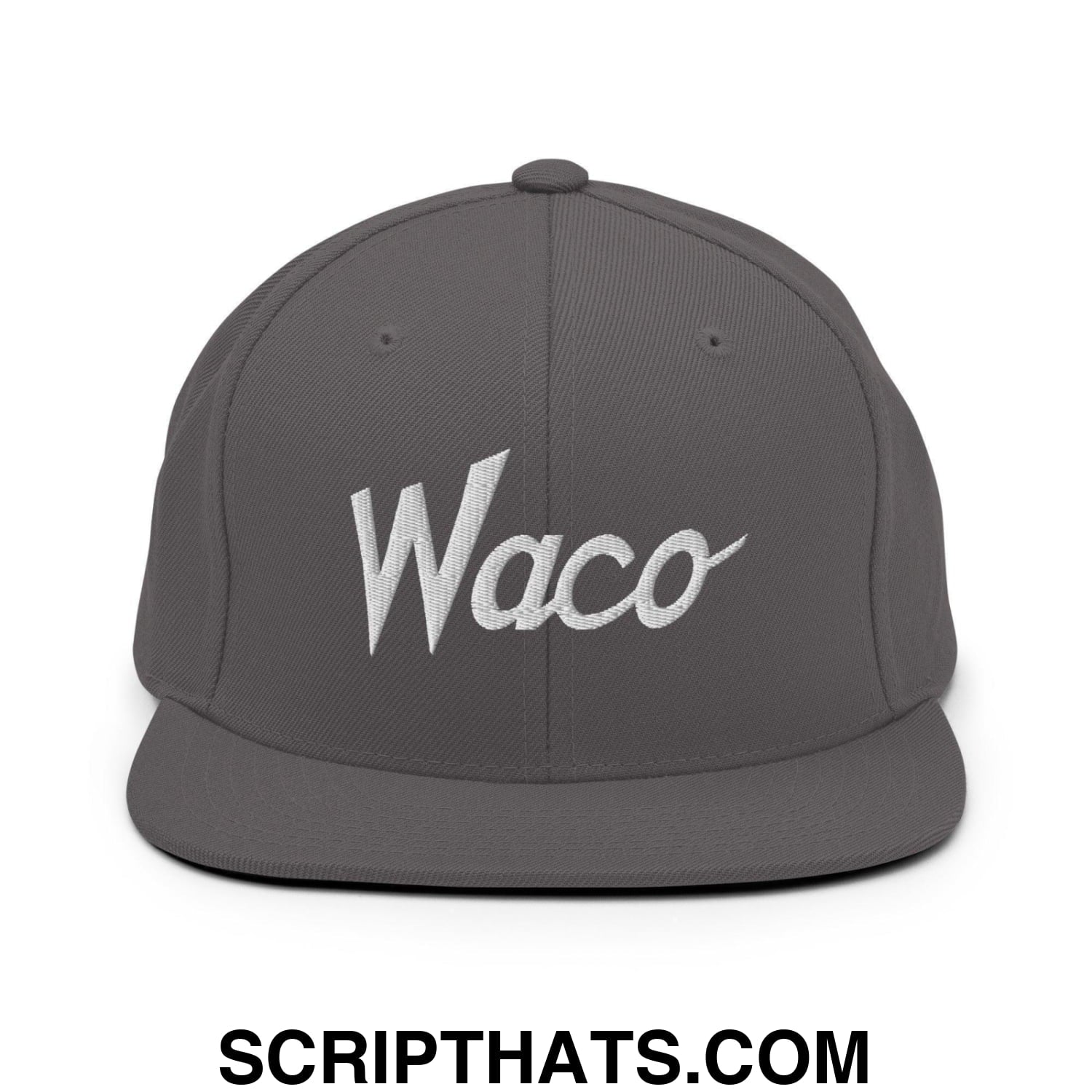 Waco Script Snapback Hat Dark Grey