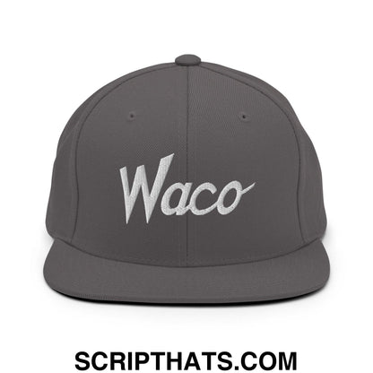 Waco Script Snapback Hat Dark Grey