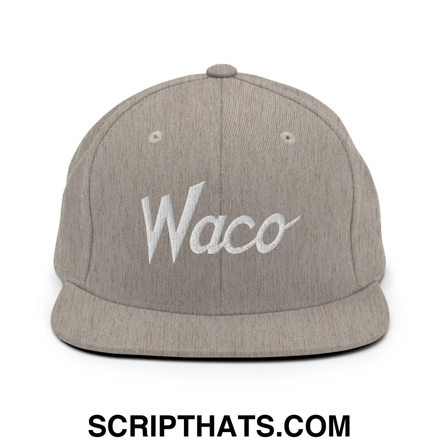 Waco Script Snapback Hat Heather Grey