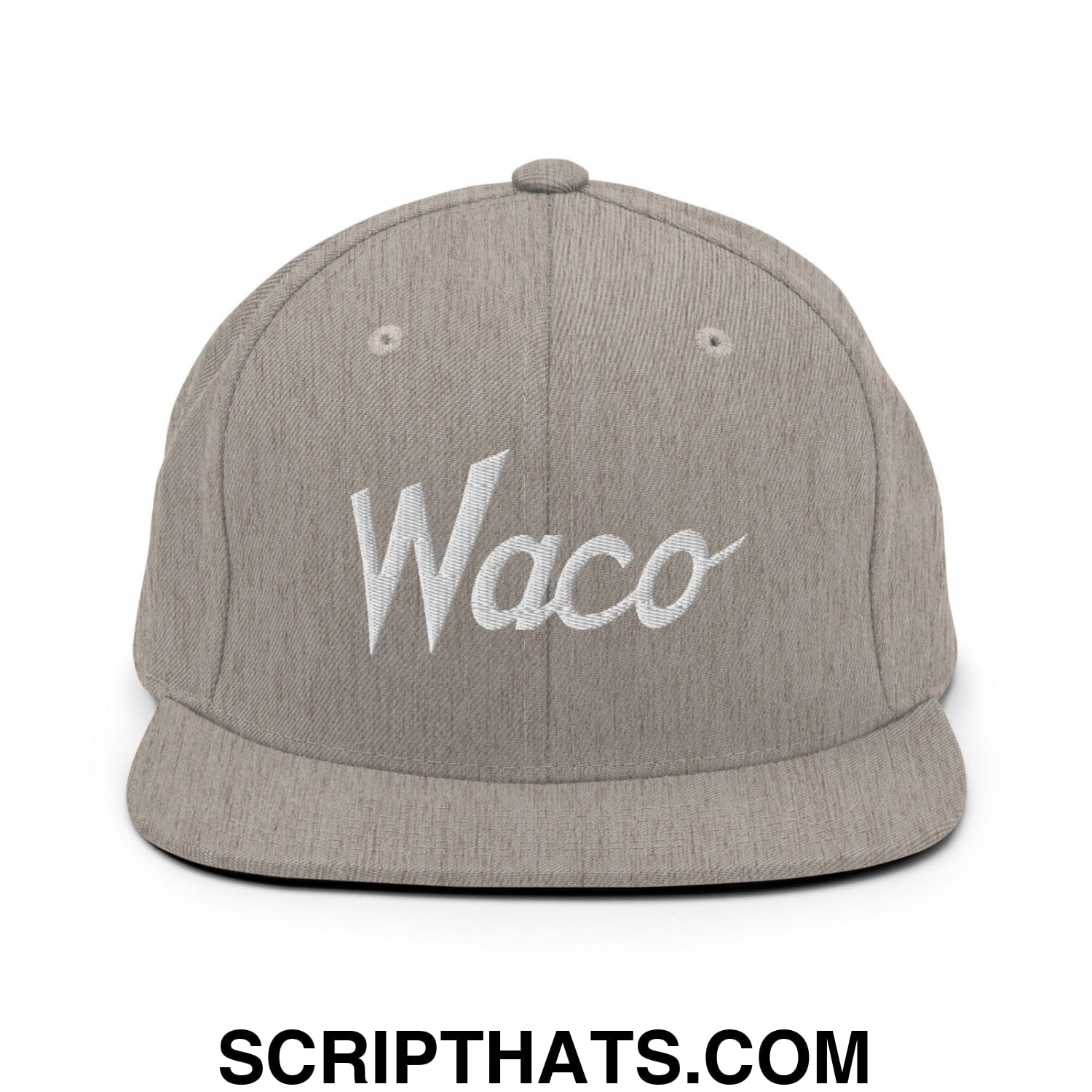 Waco Script Snapback Hat Heather Grey