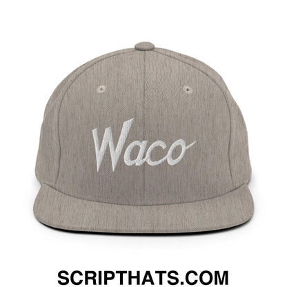 Waco Script Snapback Hat Heather Grey
