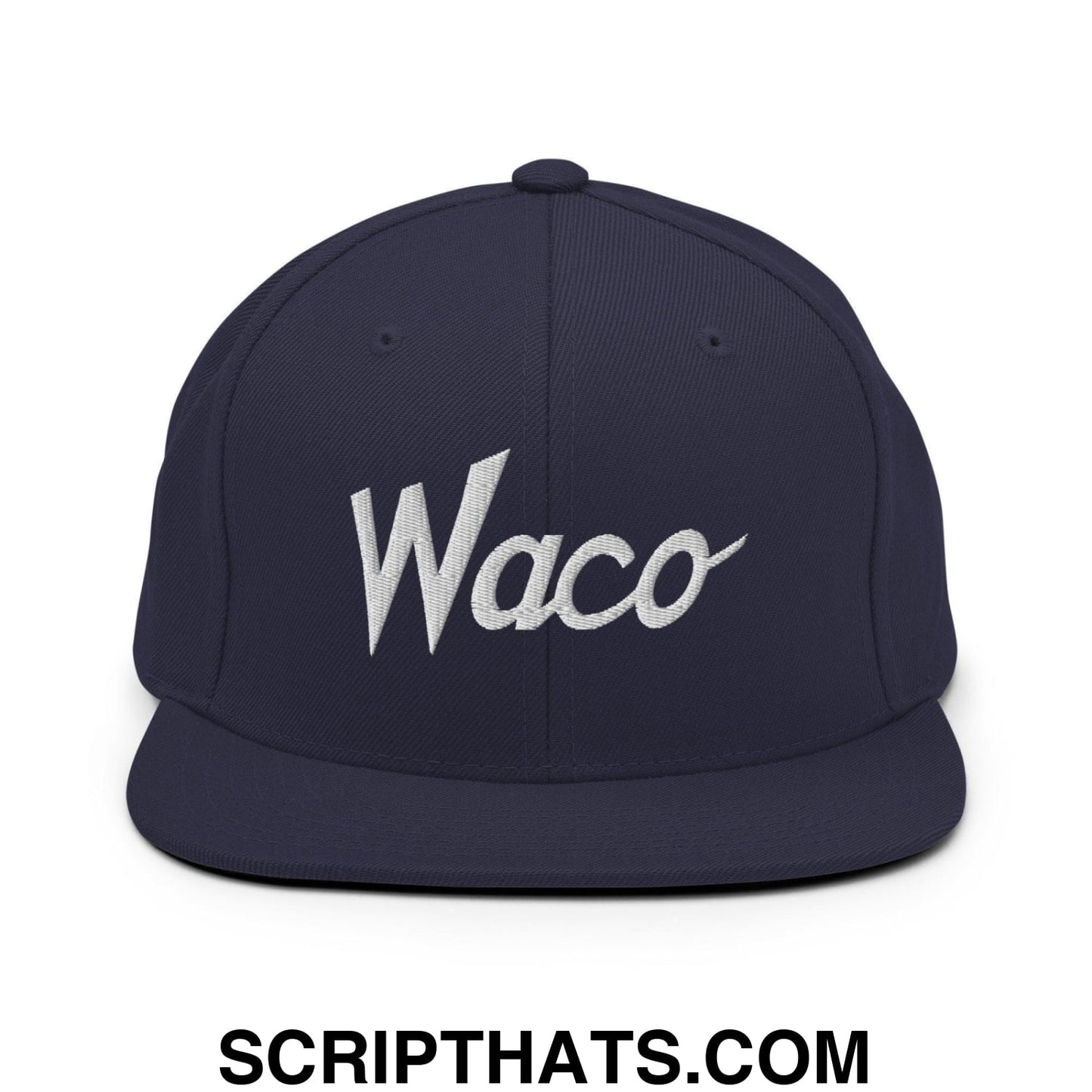 Waco Script Snapback Hat Navy