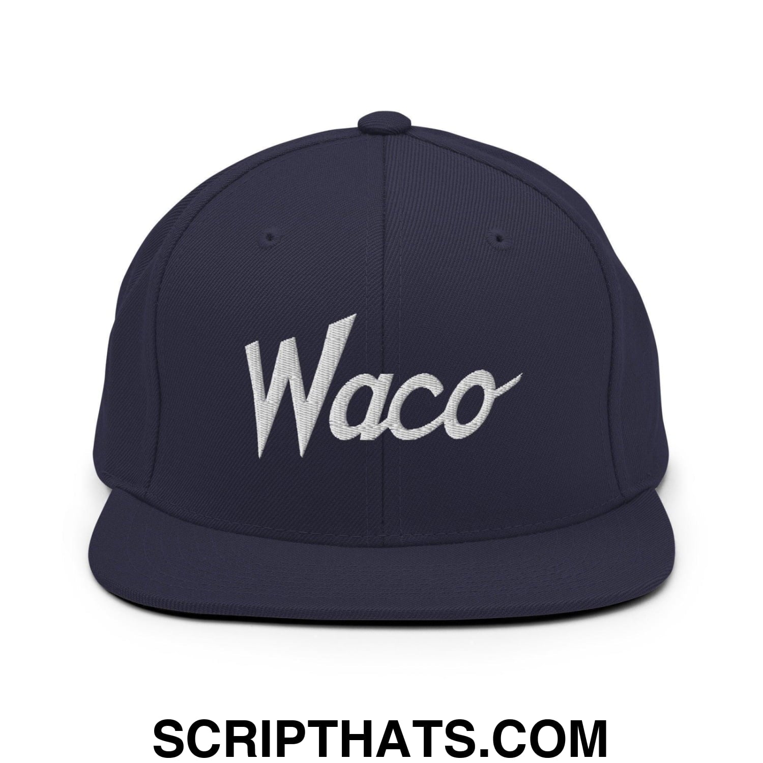 Waco Script Snapback Hat Navy