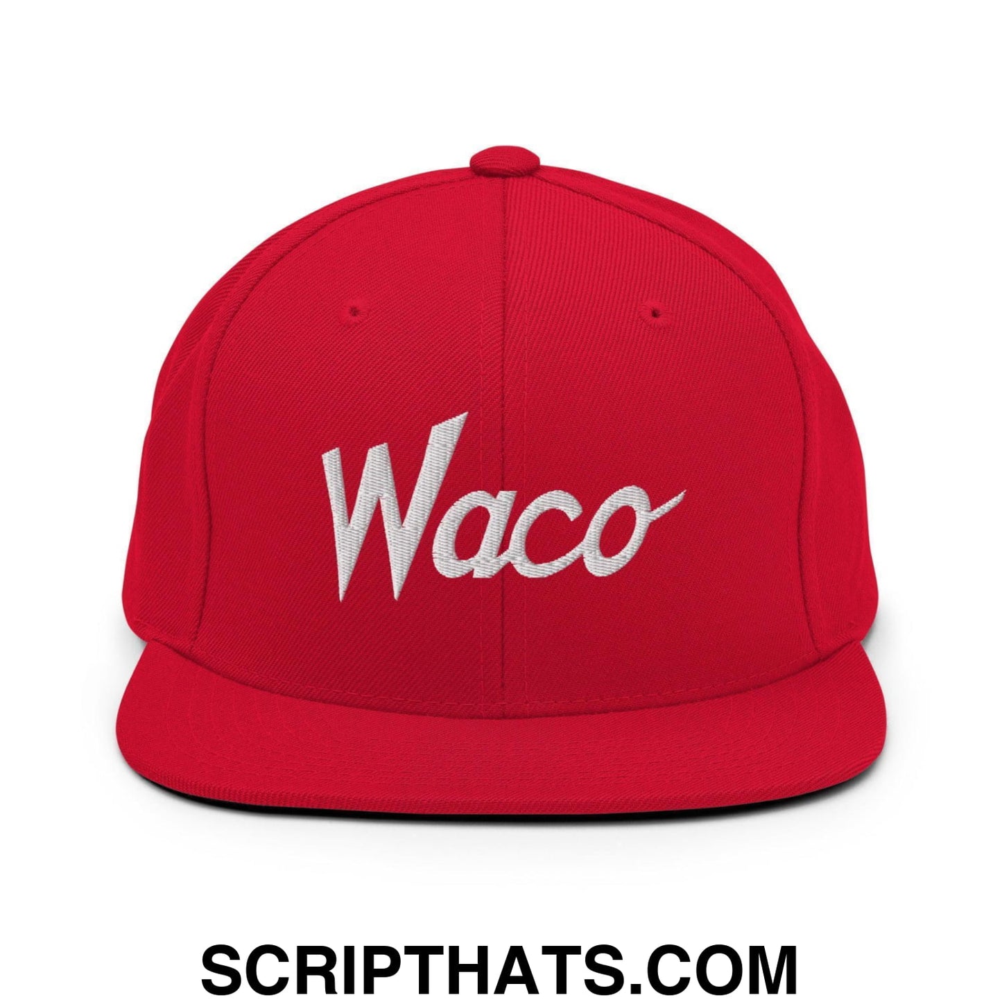 Waco Script Snapback Hat Red