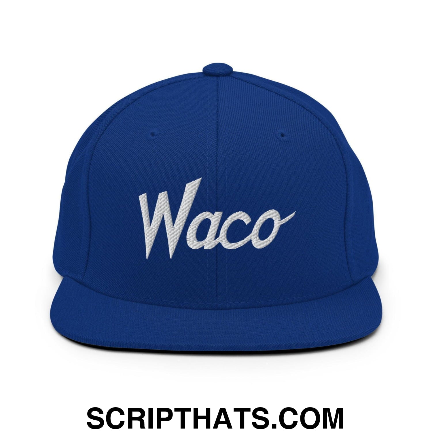 Waco Script Snapback Hat Royal Blue