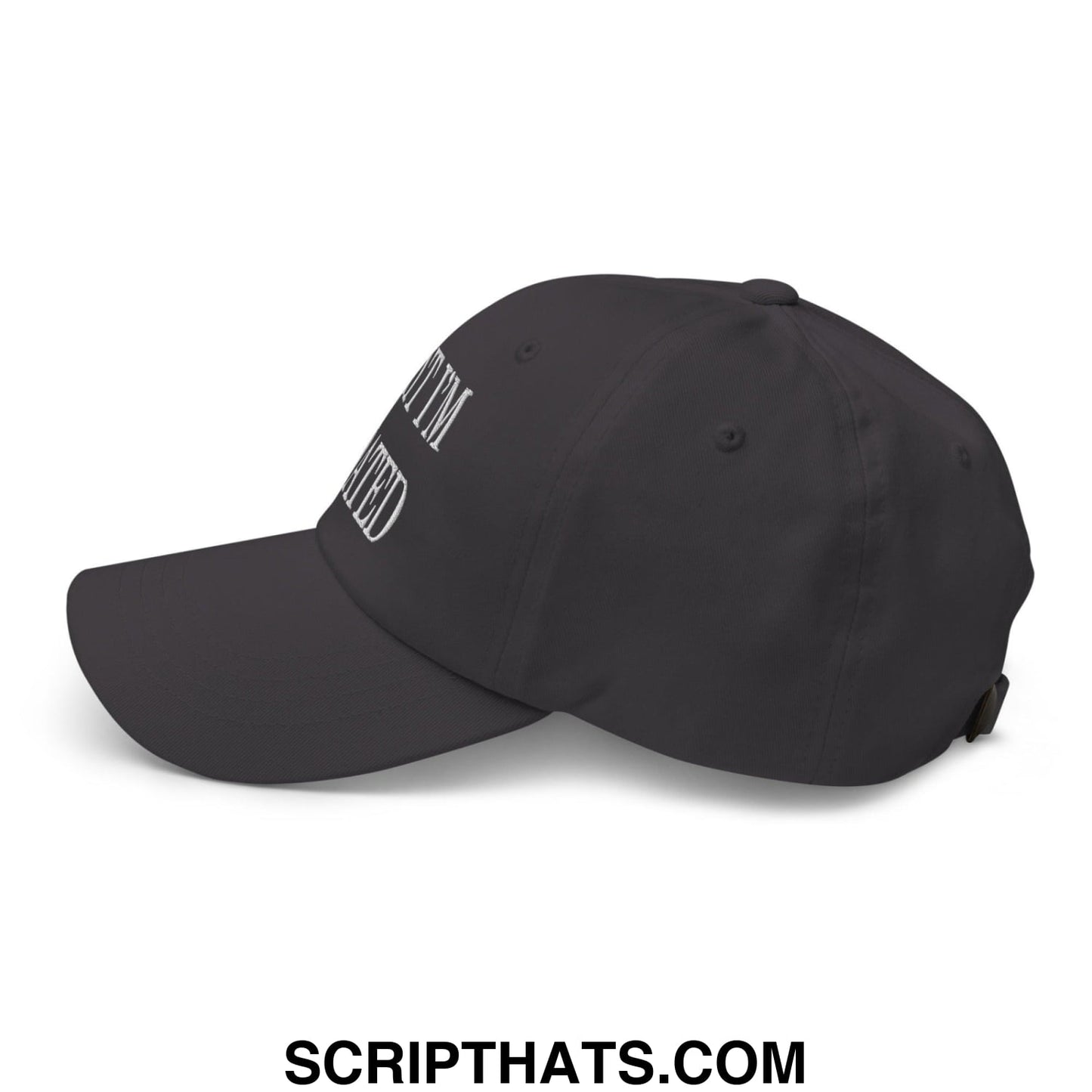 Wait I'm Goated Embroidered Dad Hat Dark Grey