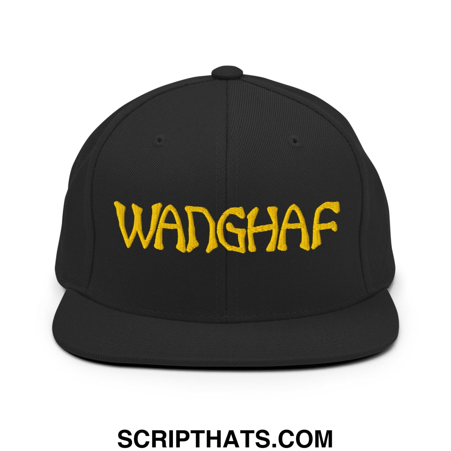 WANGHAF Embroidered Flat Bill Brim Snapback Hat Default Title