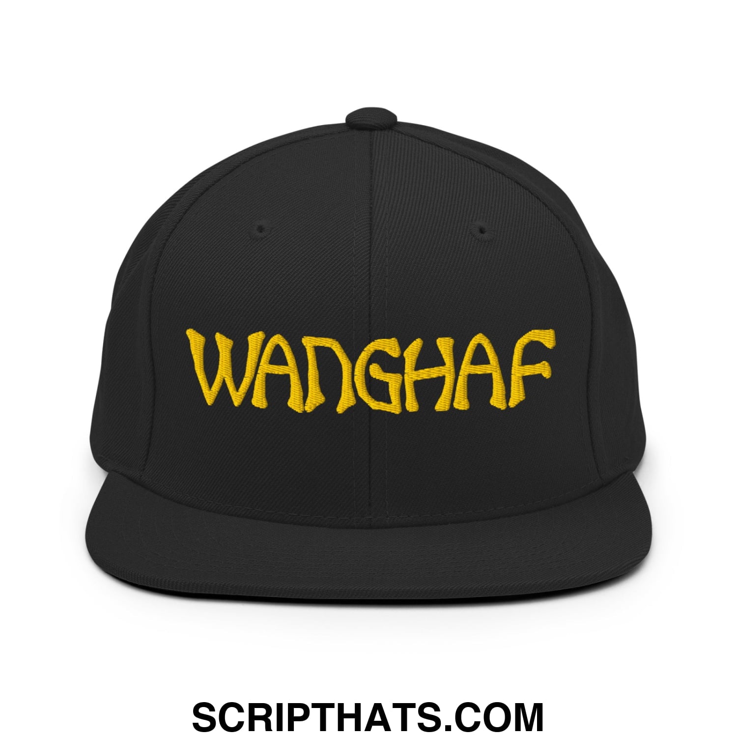 WANGHAF Embroidered Flat Bill Brim Snapback Hat Default Title
