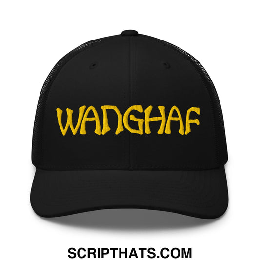 WANGHAF Embroidered Mesh Trucker Hat Black