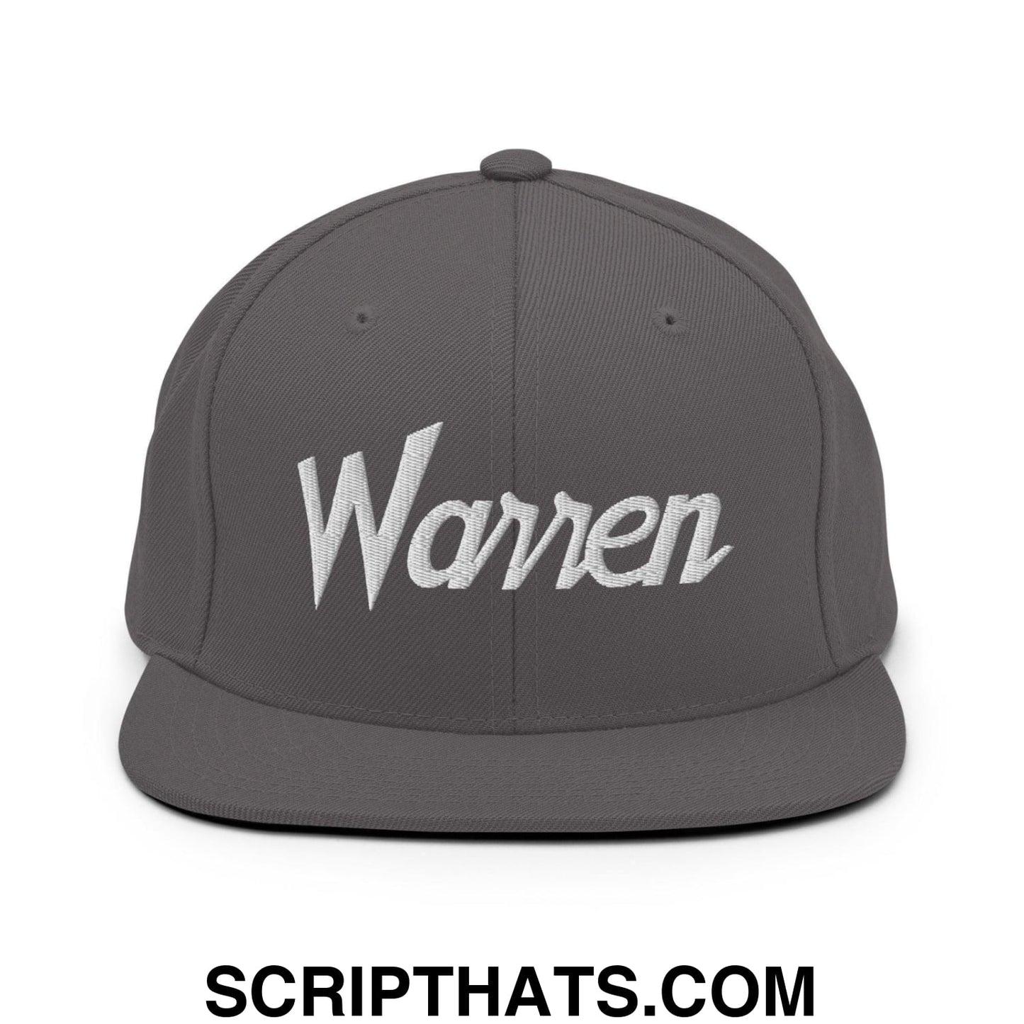Warren Script Snapback Hat Dark Grey
