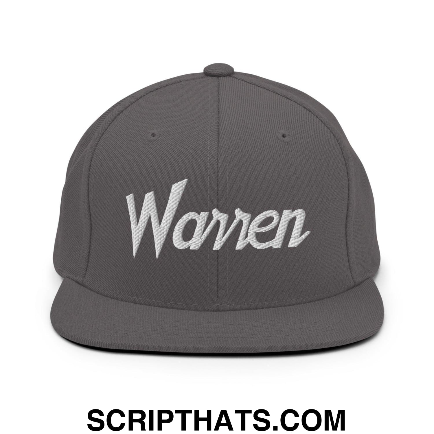 Warren Script Snapback Hat Dark Grey