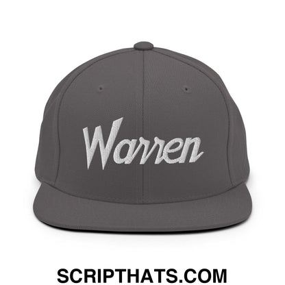 Warren Script Snapback Hat Dark Grey