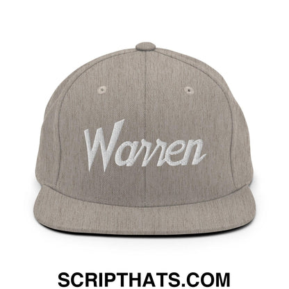 Warren Script Snapback Hat Heather Grey