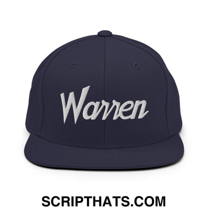 Warren Script Snapback Hat Navy