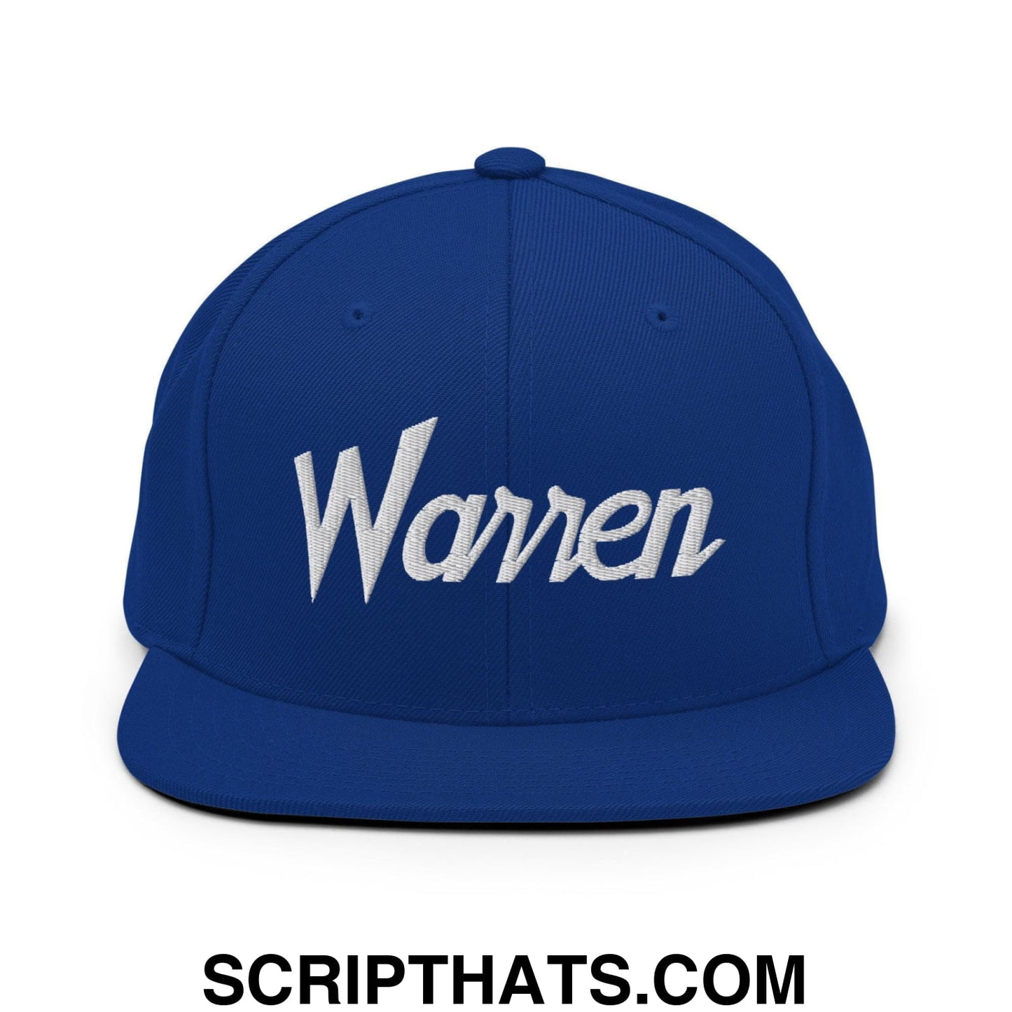 Warren Script Snapback Hat Royal Blue