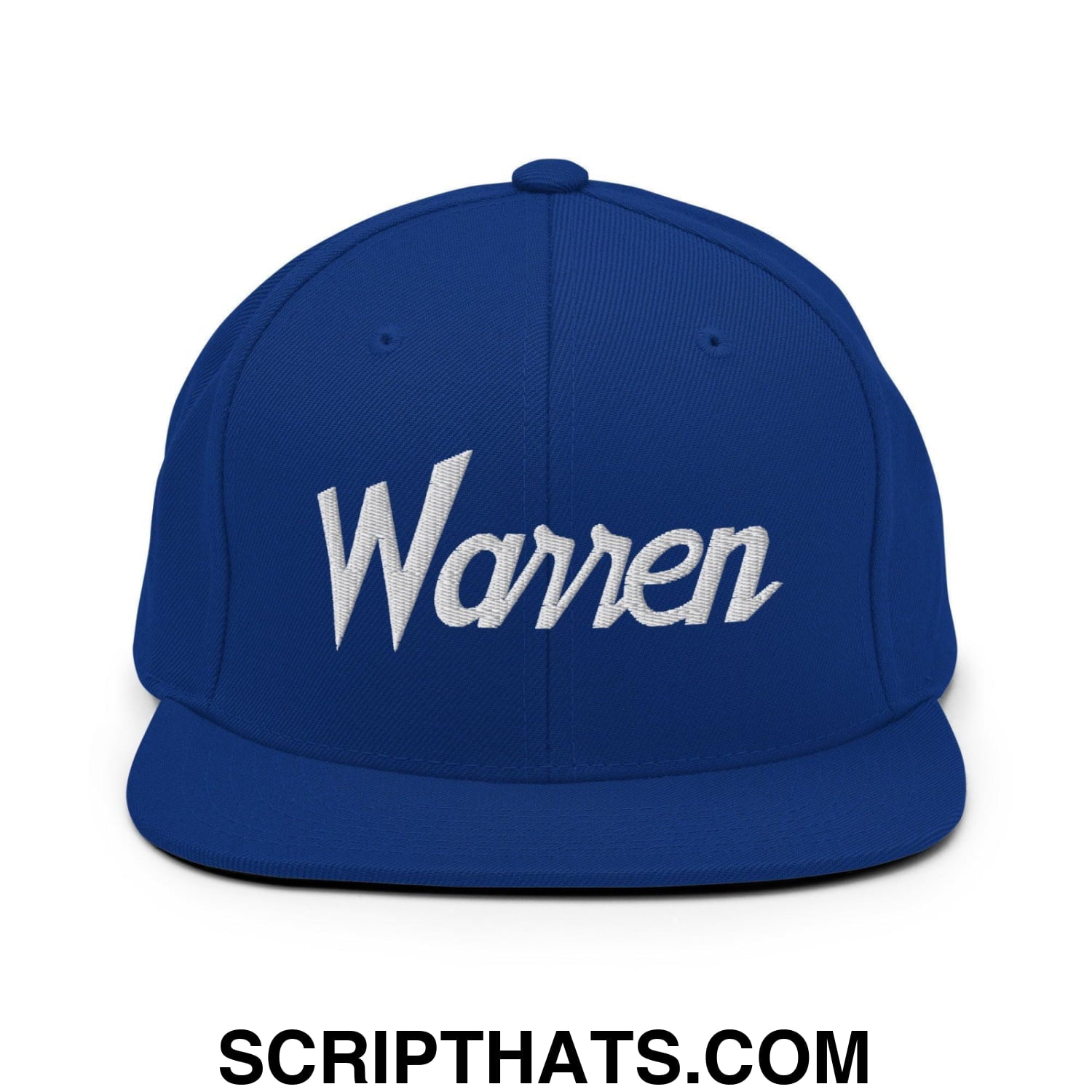 Warren Script Snapback Hat Royal Blue