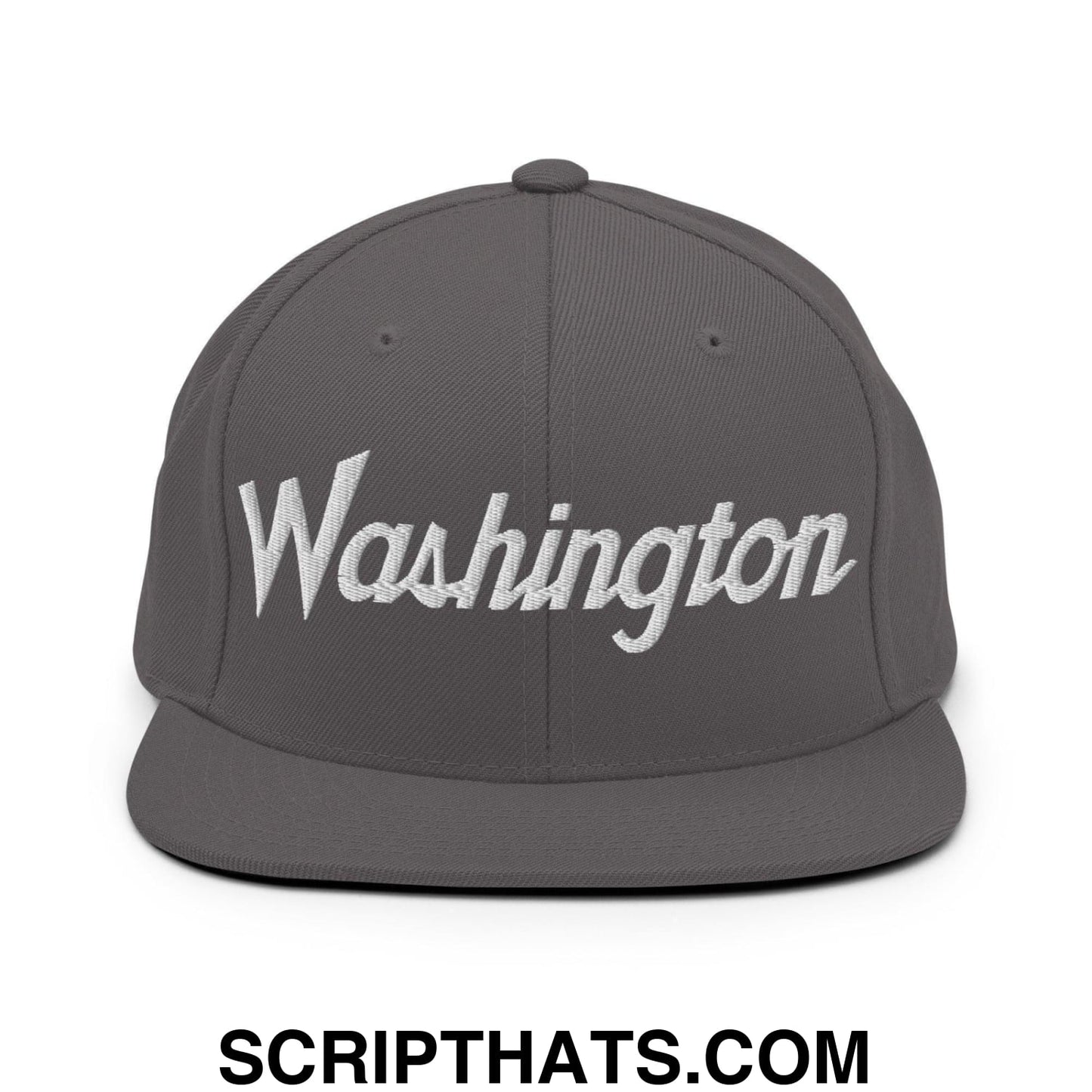 Washington Script Snapback Hat Dark Grey