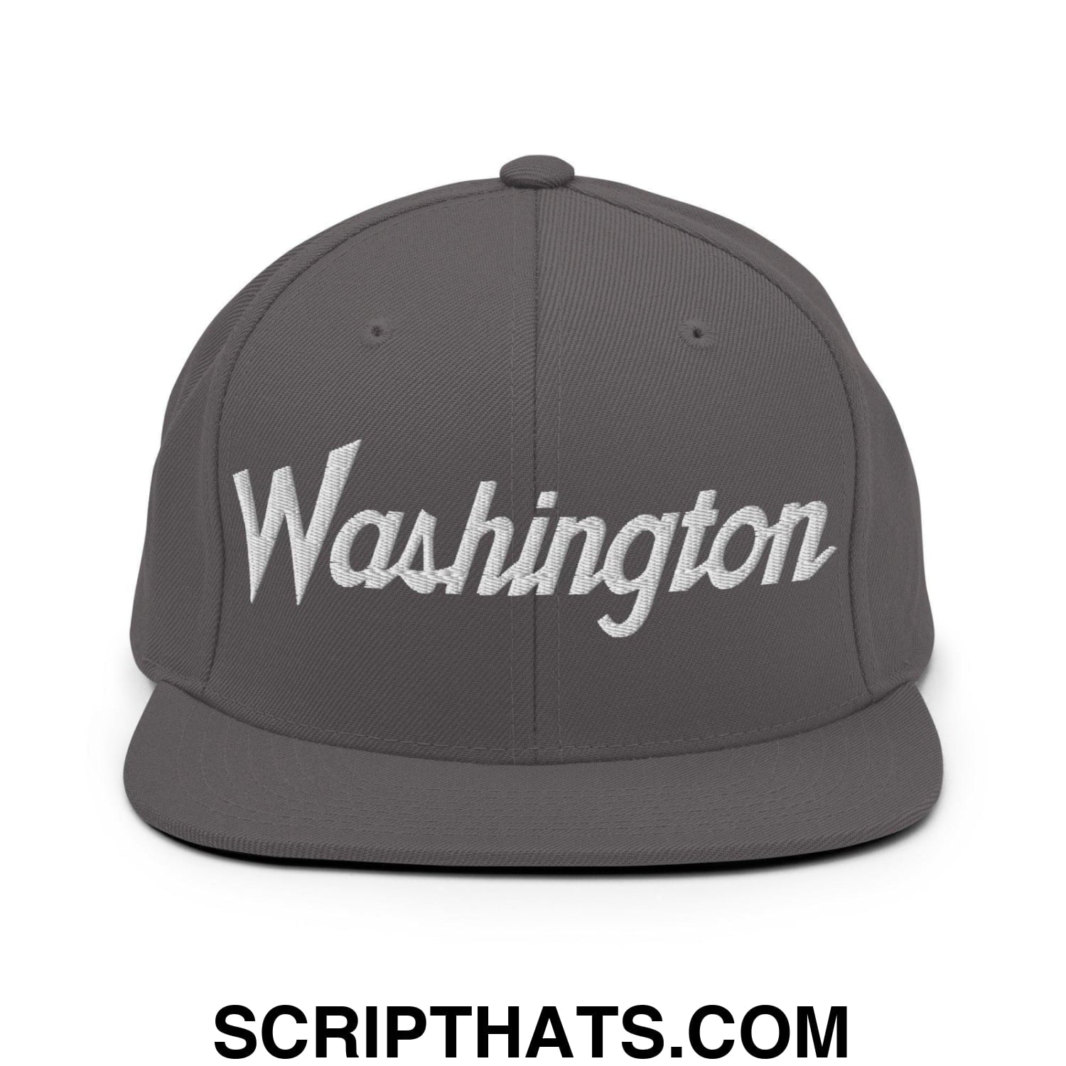 Washington Script Snapback Hat Dark Grey