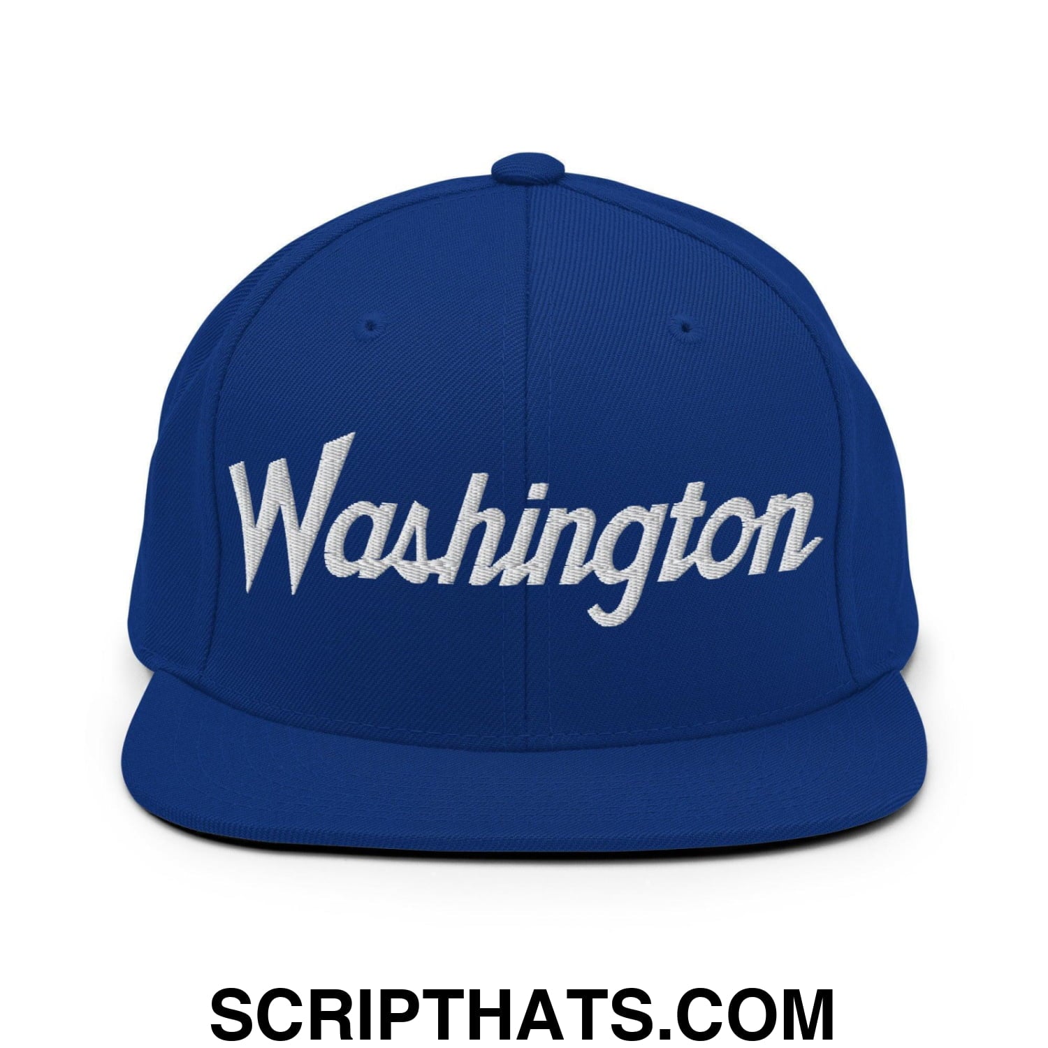 Washington Script Snapback Hat Royal Blue