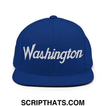 Washington Script Snapback Hat Royal Blue