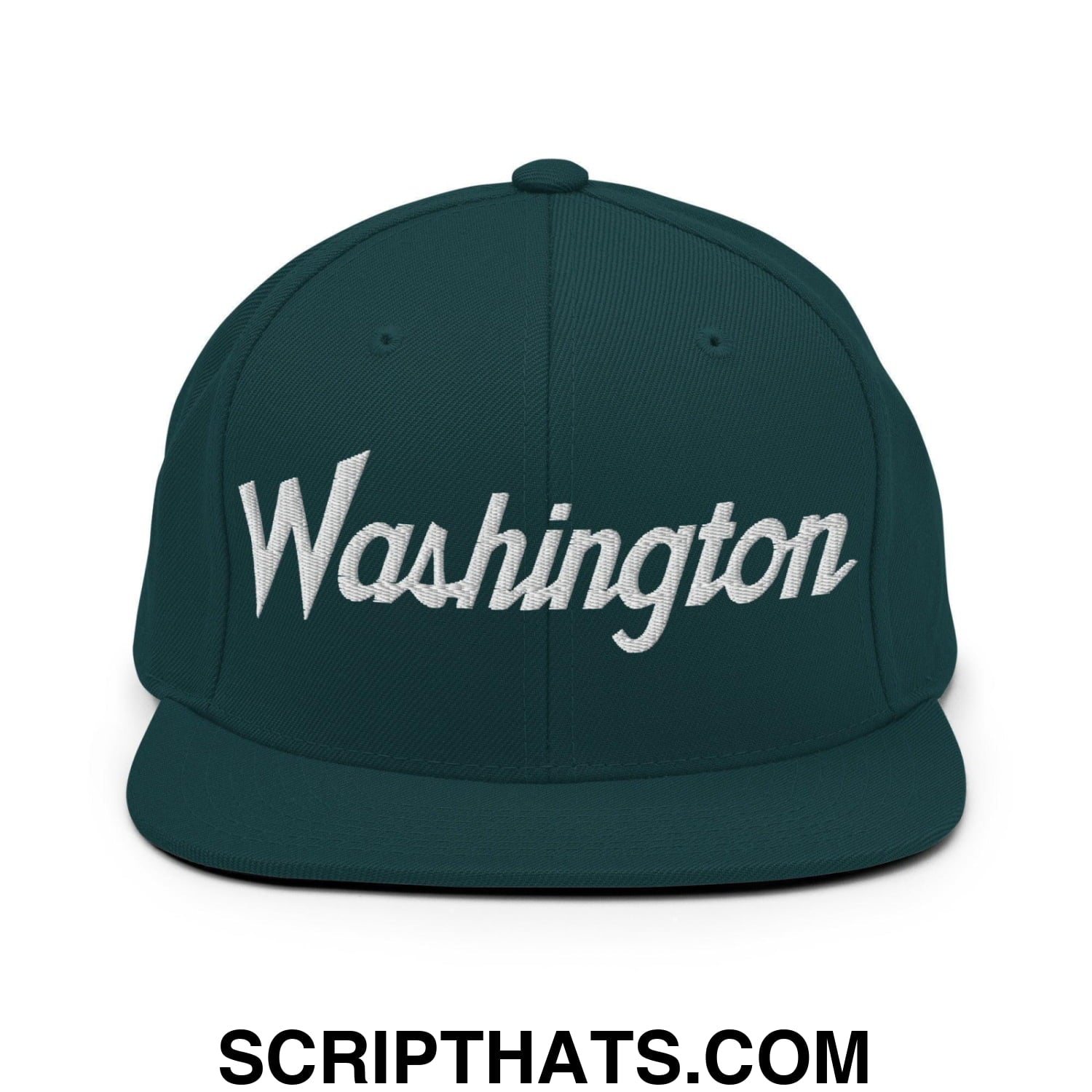 Washington Script Snapback Hat Spruce