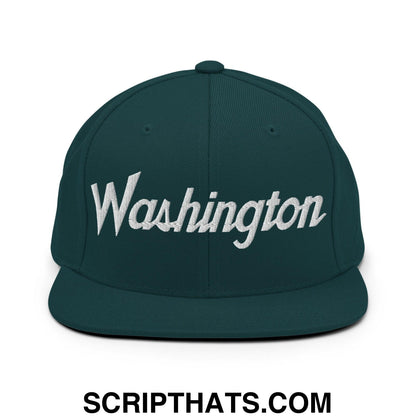 Washington Script Snapback Hat Spruce