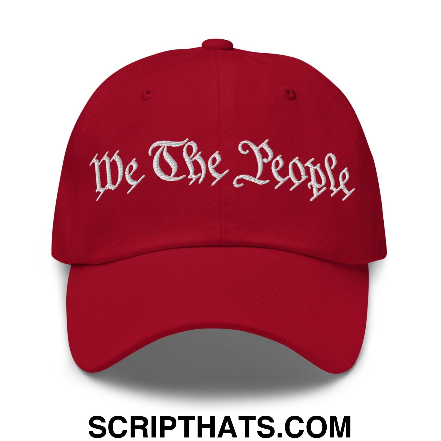 We The People Embroidered Dad Hat Cranberry