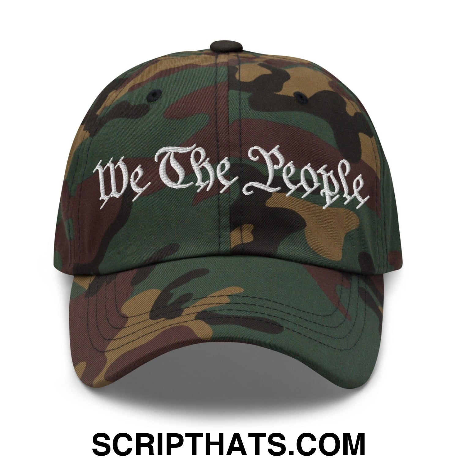 We The People Embroidered Dad Hat Green Camo