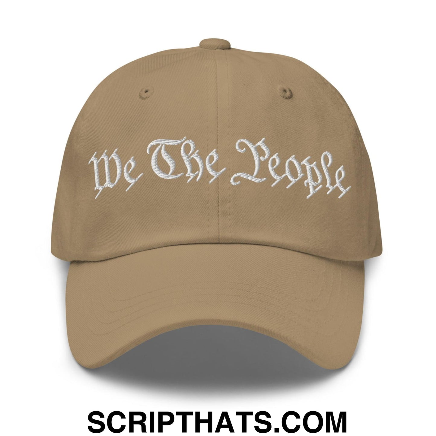 We The People Embroidered Dad Hat Khaki