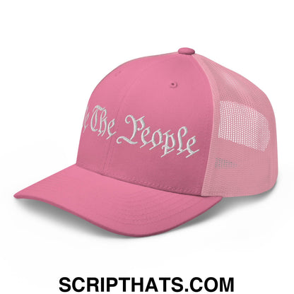 We The People Embroidered Mesh Trucker Hat Pink