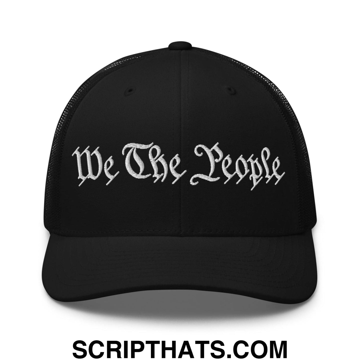 We The People Embroidered Mesh Trucker Hat Black