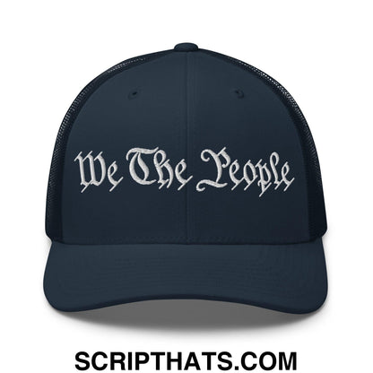 We The People Embroidered Mesh Trucker Hat Navy