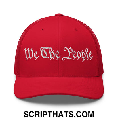 We The People Embroidered Mesh Trucker Hat Red